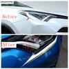 For Toyota RAV4 RAV 4 2016-2018 Front Head Lamp Light Eyebrow Eyelid Strip Decoration Cover Trim ABS Chrome Exterior Accessories
