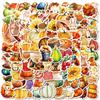 100 Thanksgiving Waterproof Stickers PP Material Waterproof No Repeatable Stickers DIY Water Cup Luggage Skateboard Refrigerator