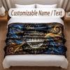 Music Piano Theme Soft Blanket Personalized Custom Name Text Print Warm Blanket Home Sofa Bedroom Decor