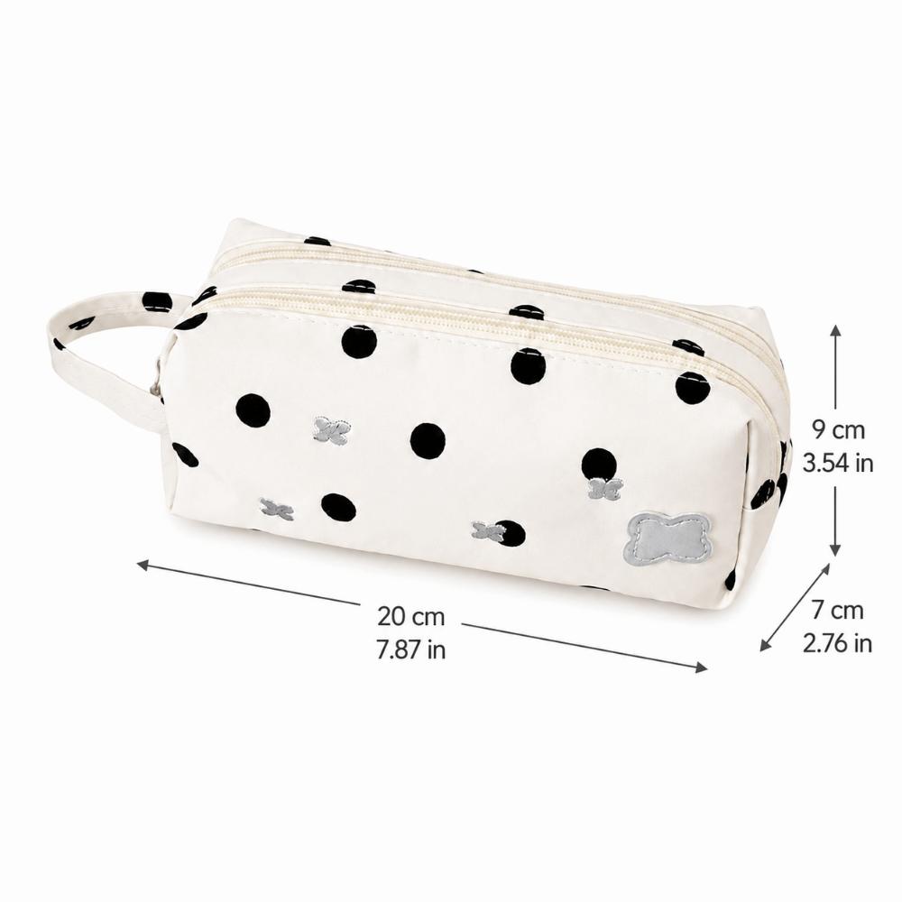 Multi-Functional Pencil Case Polka Dot Print Stationery Bag Portable Stationery Pouch  Gift