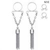 1 Pair Sexy Tassel  Butterfly Pendant Fake Nipple Ring For Women Girls Adjustable Faux Nipple Piercing Body Jewelry
