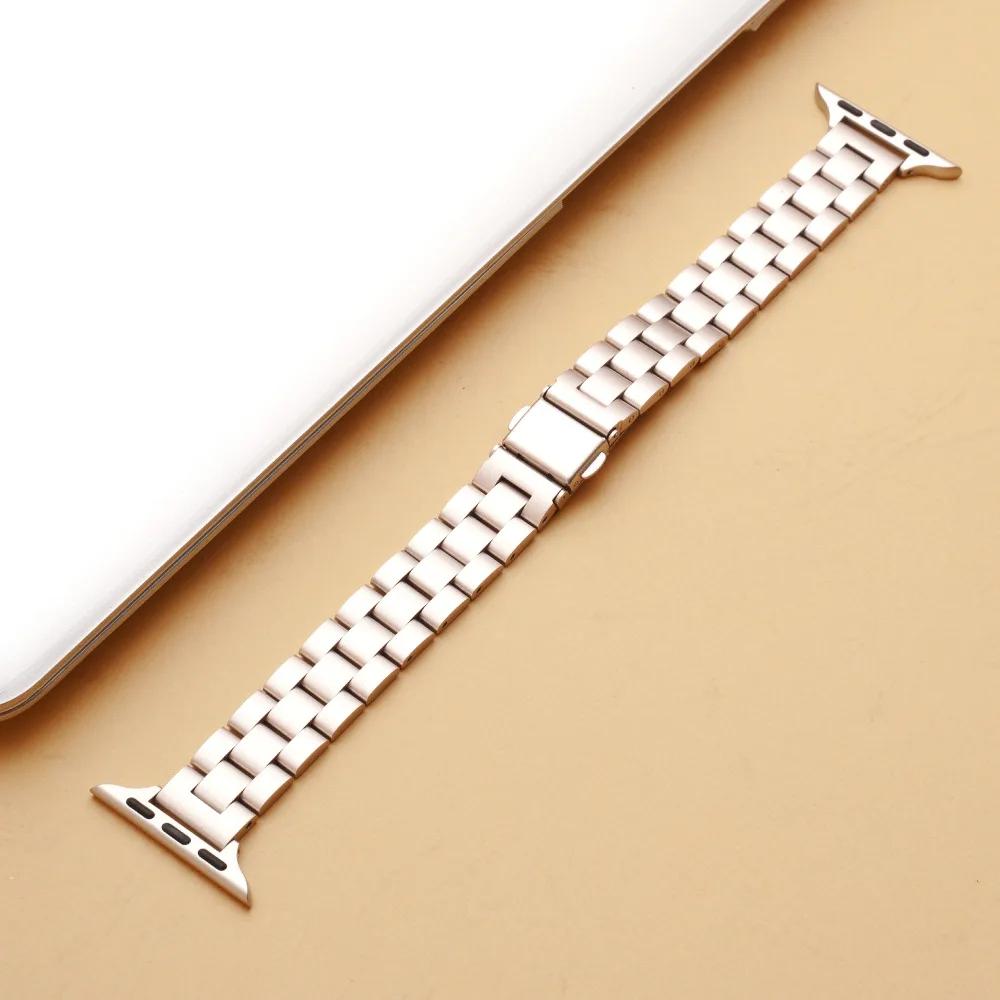 Slim Stainless Steel Strap for Apple Watch 46mm 45mm 44mm 40mm 42mm 41mm Chain Link Metal Bracelet Ultra2 49mm IWatch 10 9 8 7 6