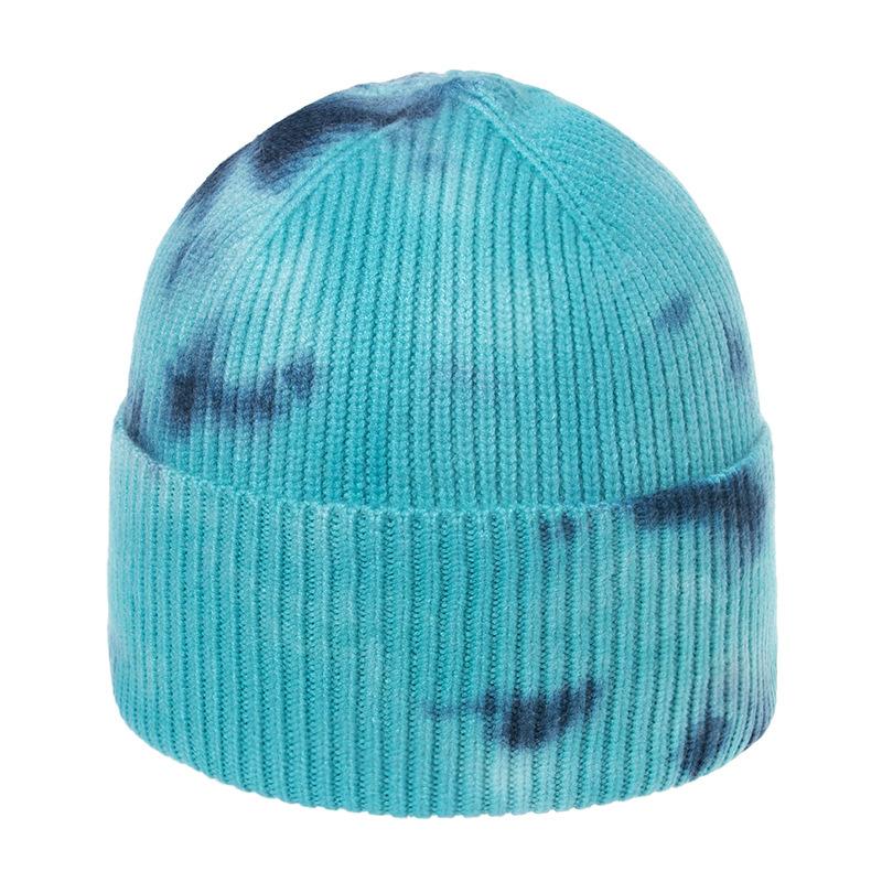 Cross-border Tie-dye Wool Hat European and American Versatile Landlord Hat Male Hip-hop Tide Knitting Gradual Change Melon Fur Hat Tide Brand Cold Hat