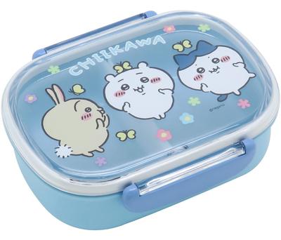 Chiikawa Lunch Box Inner with Two 145ml Inner Made In Antibacterial Blue (with Lid), 360ml, Lids, Japan, PCR-7