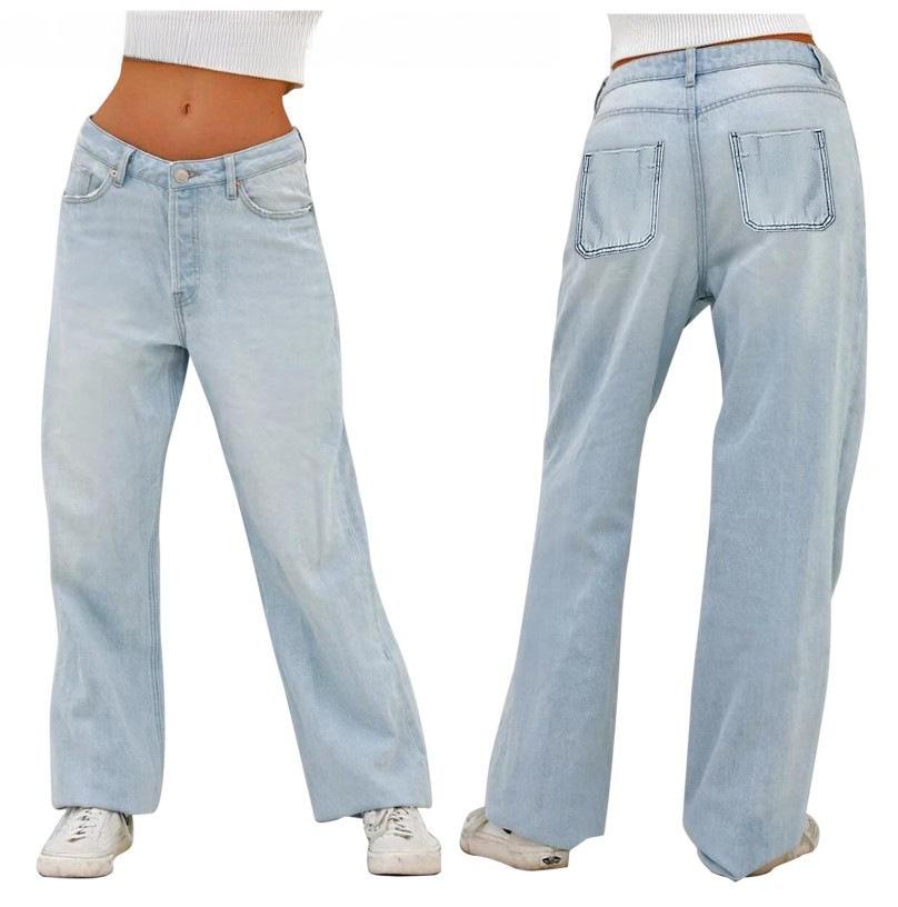 European & American Women's Casual Loose Wide-Leg Jeans