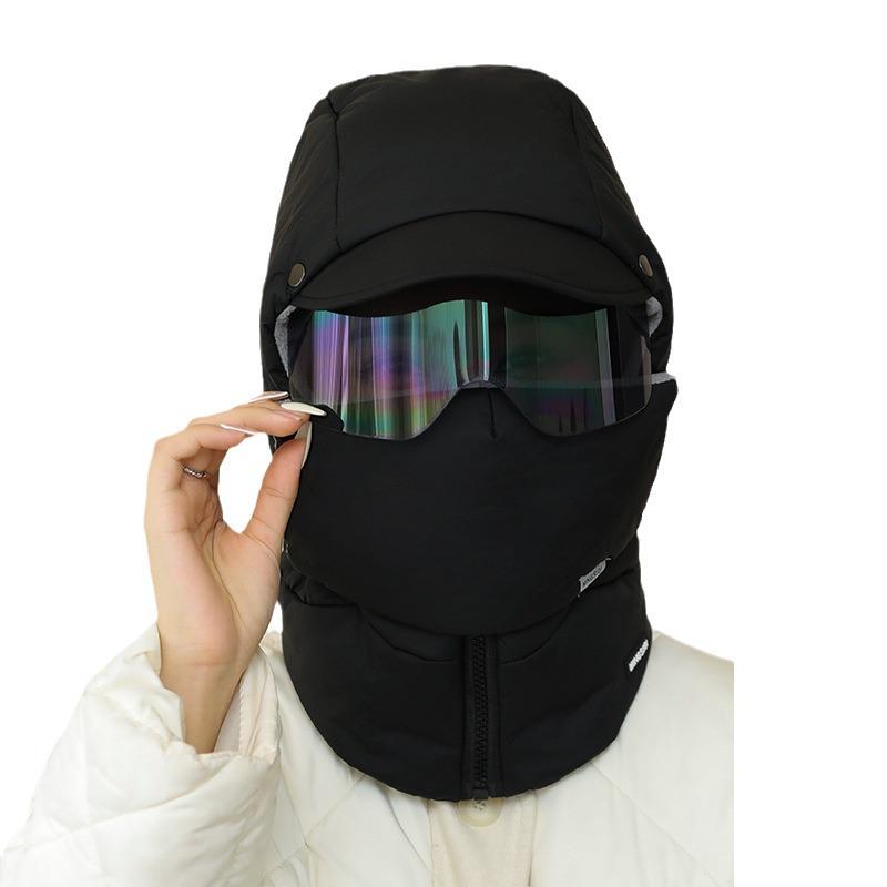 Winter Solid Color Windproof Lei Feng Hat & Scarf: Integrated Cycling Ear Protection & Warmth