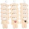 Toddmomy 12-teilige Teddybären-Puppen, Stoffbären, Mini-Bären, Tieranhänger-Schlüsselanhänger, Mini-Plüschtiere, sperrig, Valentinstagsgeschenk