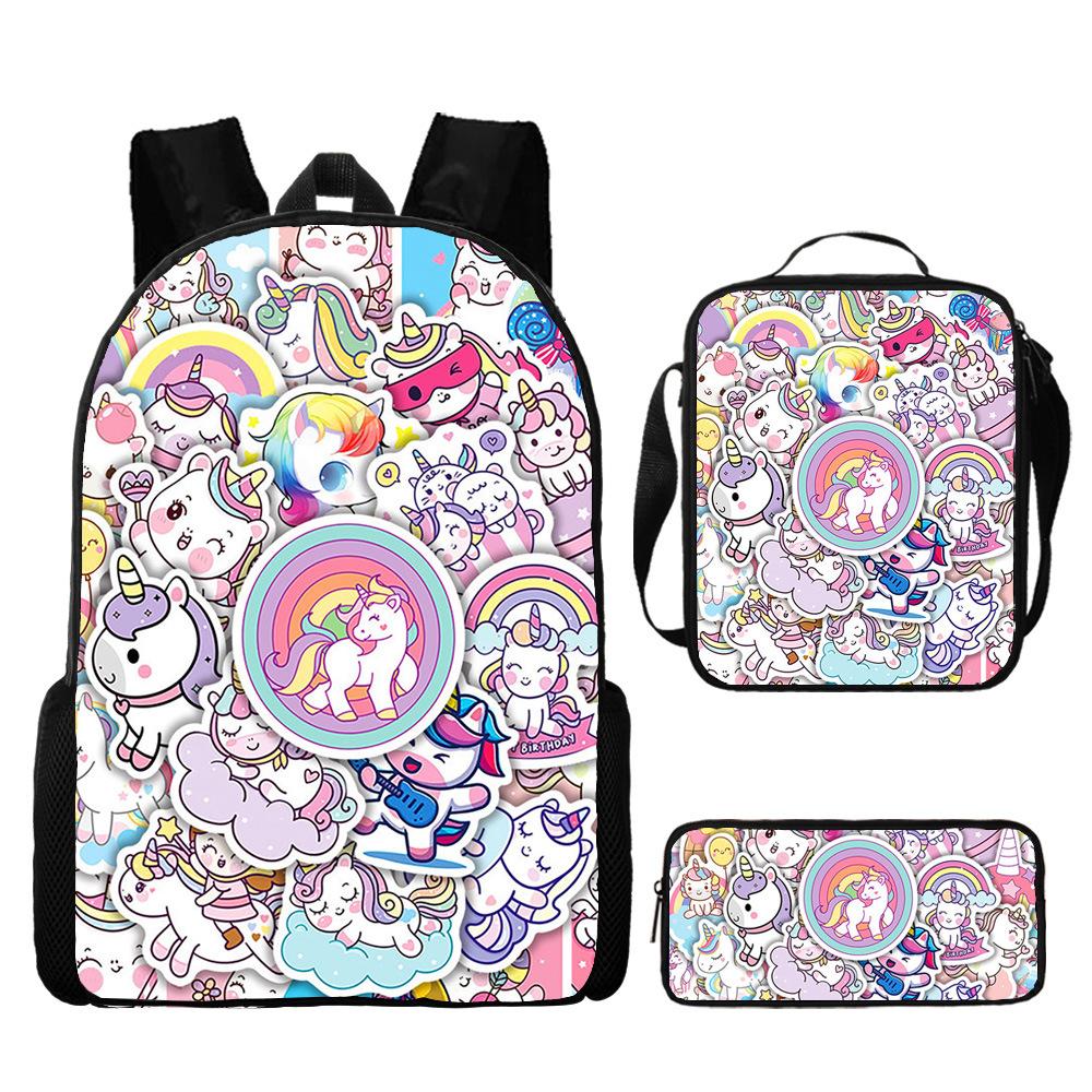 Backpack Unicorn Unicorn Animal Student School Bag, Digital Color Printing Animation Cartoon Backpack