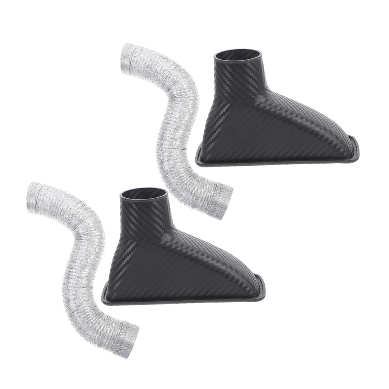 

NESTINGHO 2pcs Carbon Fiber Style Air Intake Duct Hose Car Intake Duct Heavy Duty 16.90X10.80X6.30CM чорний