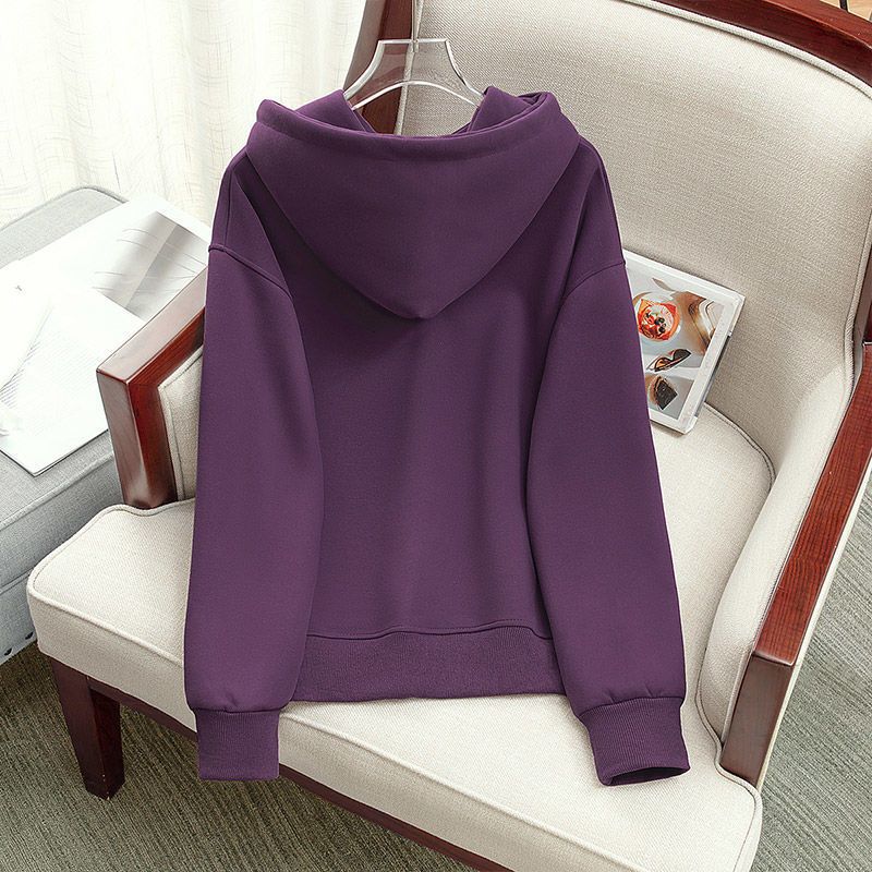 New Autumn Clothing for Women's Drawstring Hooded Letter Pattern Top Falling Shoulder Long Sleeve Sweatshirt