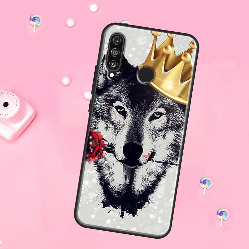 wolf art black For Huawei Nova 12i 7i 8i 11i 12s Y73 Y70 Y90 Y60 Y72 Y61 Y91 9 10 SE P30 Pro P40 Lite Case