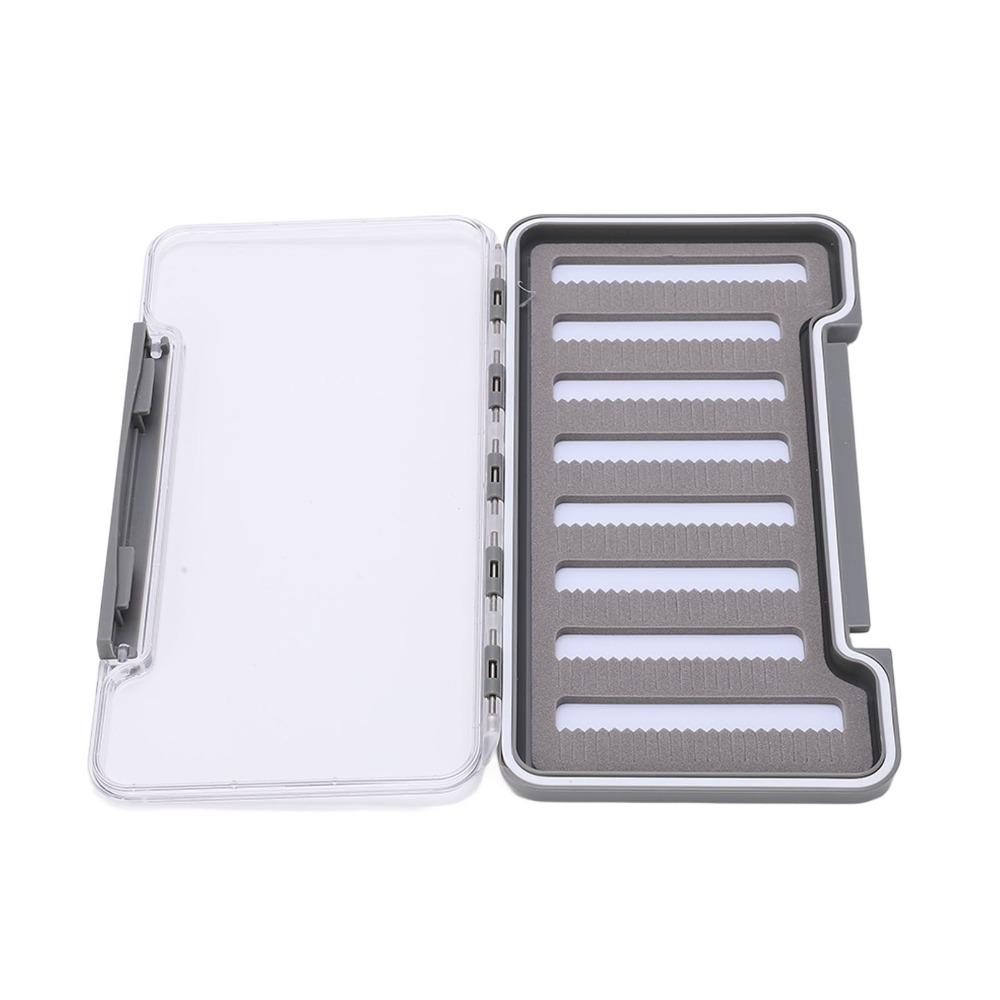 Portable Waterproof Fly Fishing Box Lightweight Foam Fishing Flies Box Transparent ABS Shell Fishing Tackle Box Tackle Storage