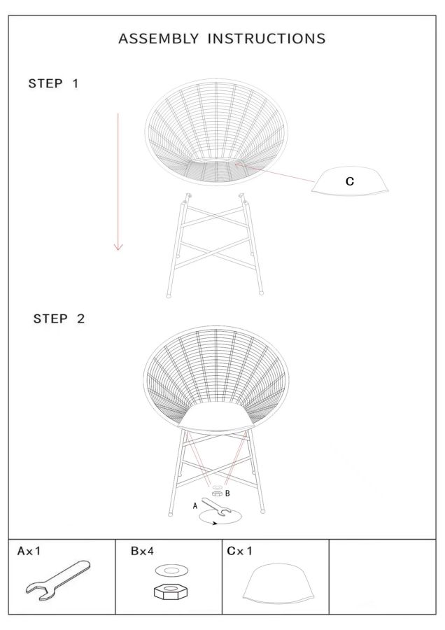 Stuhl Panama Grid Mit Kissen Cm 72X56,5X88
