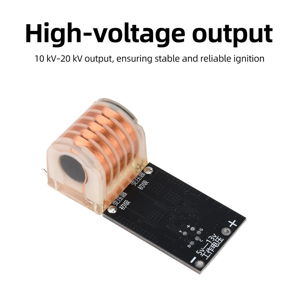 DC 5-13V to AC 10kV-20kV 80W High Voltage Arc Ignition Module, Auto Arc Starter with Overheat Protection for DIY & Experiments