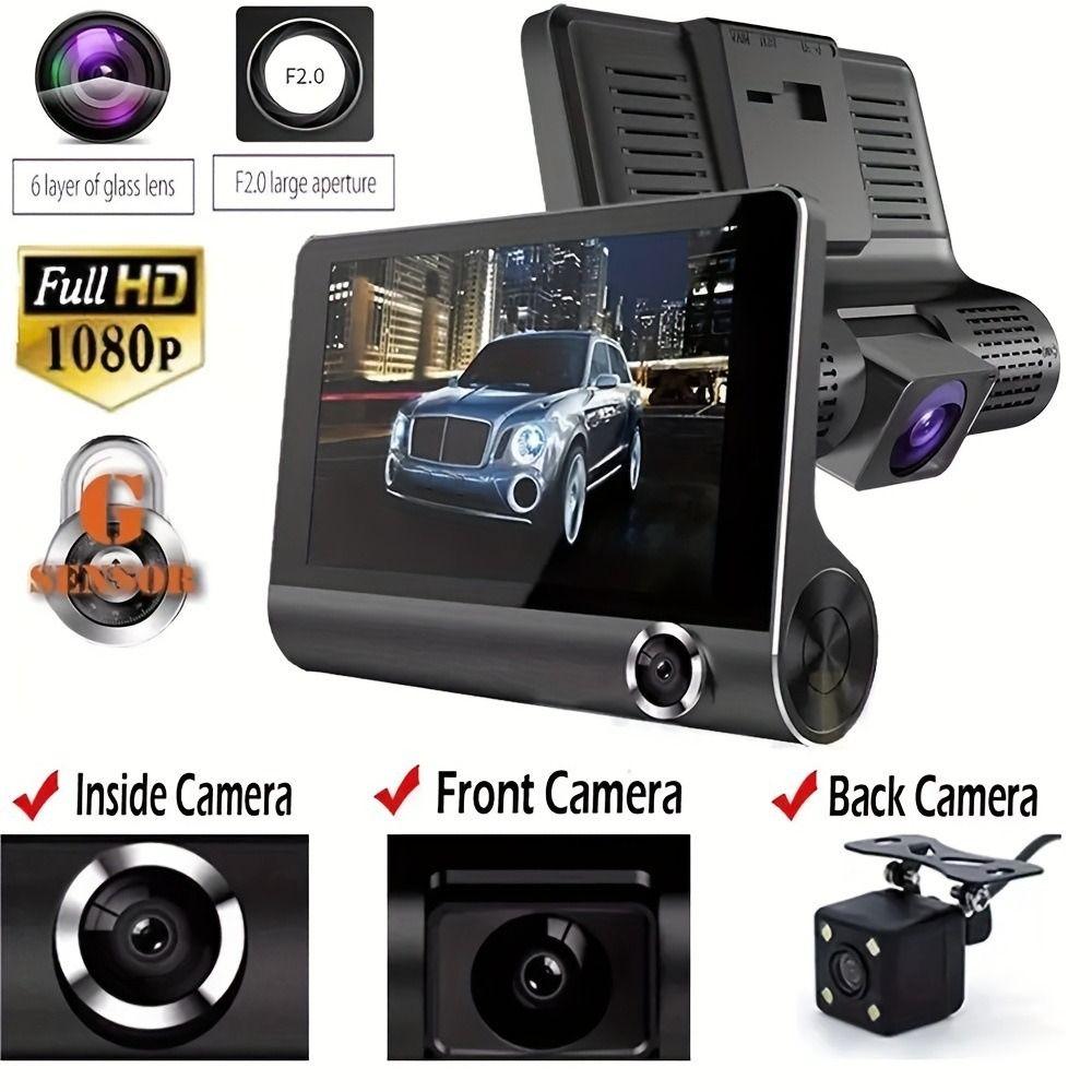 Front Rear Inside HD Driving Recorder Wide Angle Car Charge Reversing Camera  DVR