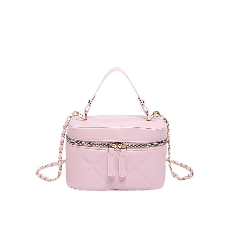 Mini Water Bucket Handbag With Zipper Closure Soft Pu Material Street Style Small Purse For Casual Outings
