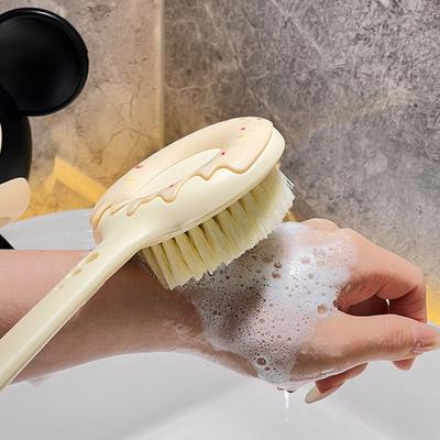 Body Back Brush Donut Bath Brush Long Handle Massage Brush Back Scrubbing Mud Bath Towel Soft Bristle Dust Scrubbing Artifact