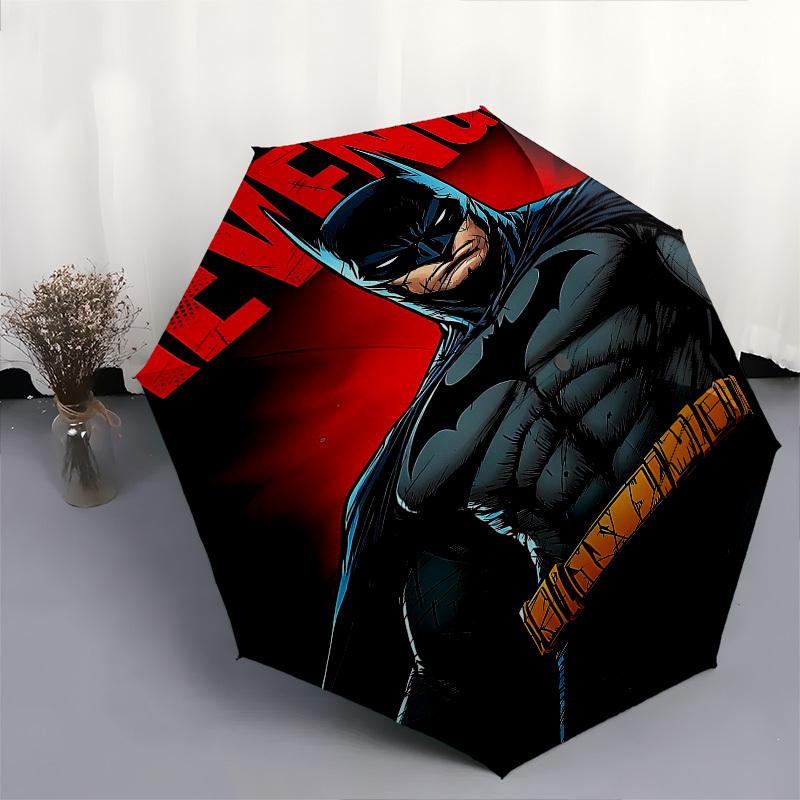 1pc Batman Automatic Folding Umbrella - Compact 8-Rib Design, Durable Plastic & Iron1364L