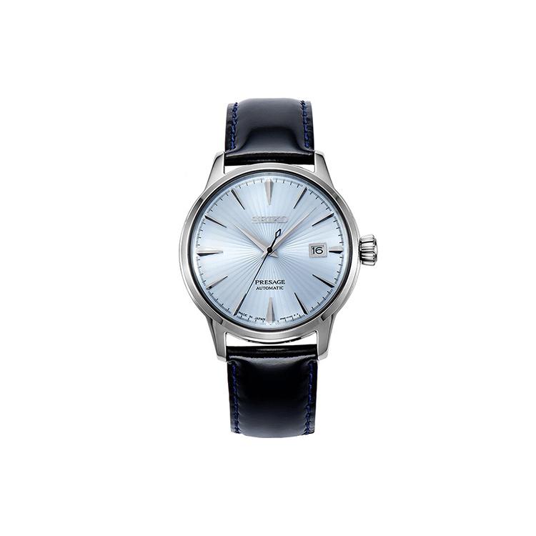 

SEIKO Pilot Cocktail Collection Mechanical Movement Leather Strap Watch Men s Watches Blue Dial SRPB43J1 Light Blue Dial