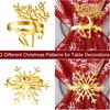 Yousheng 12Pcs/Set Napkin Ring Reindeer Snowflake Shape Metal Festive Napkin Holders Tableware Christmas Table Decoration