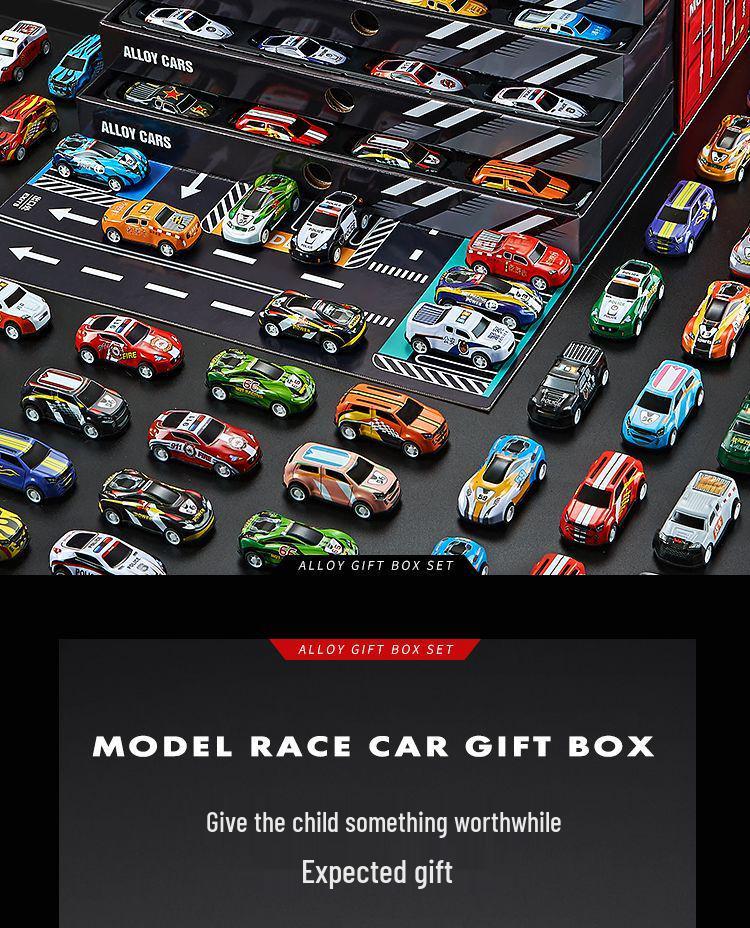 48-Piece Alloy Racing Toy Car Set with Storage Box - Perfect for Boys' Birthdays