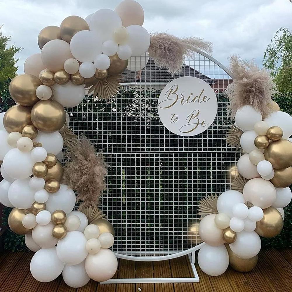 109pcs Wedding Balloons Garland White Gold Balloon Arch Kit Wedding Anniversary Bridal Shower Birthday Party Decoration Globos