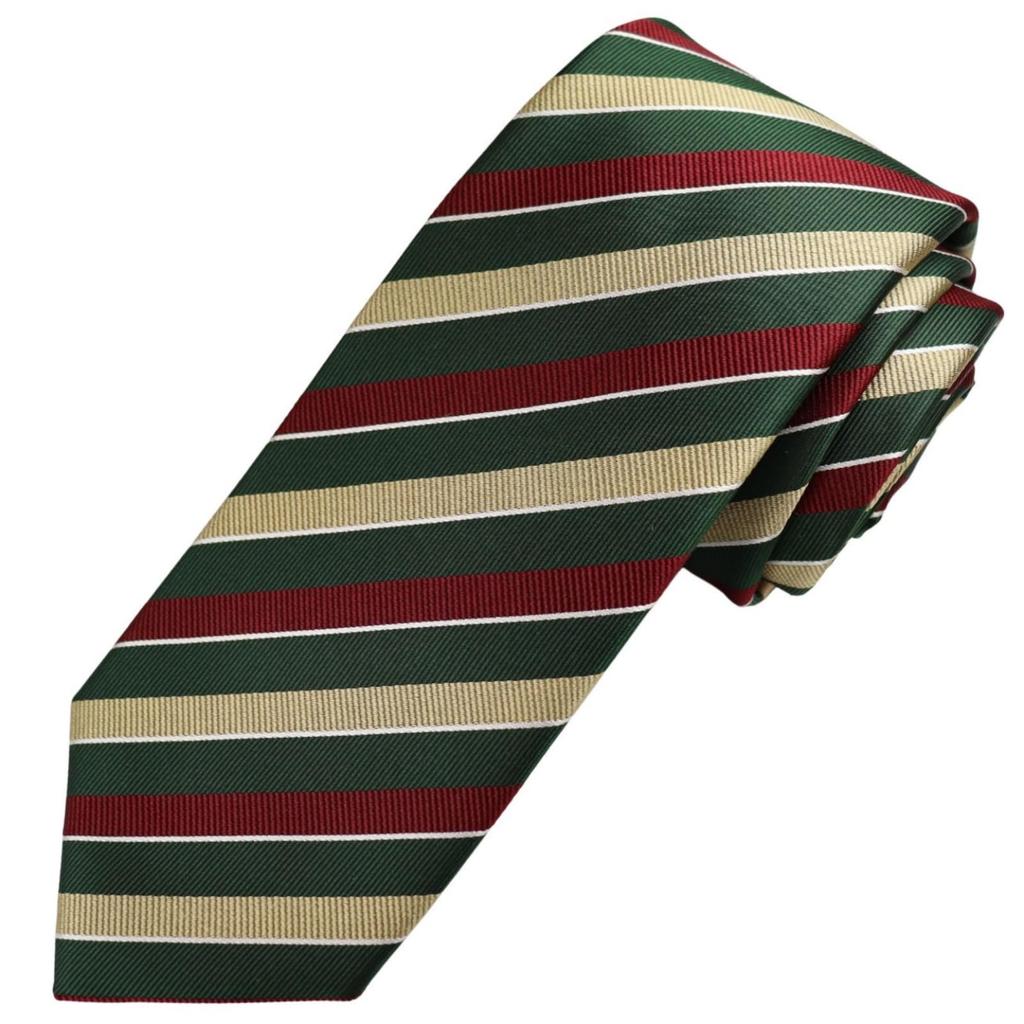 [Michiko London] Wrinkle-resistant bonded fabric with lining for added volume. Made in Japan. KOSHINO brand tie. Striped pattern. 100% silk. Unisex.