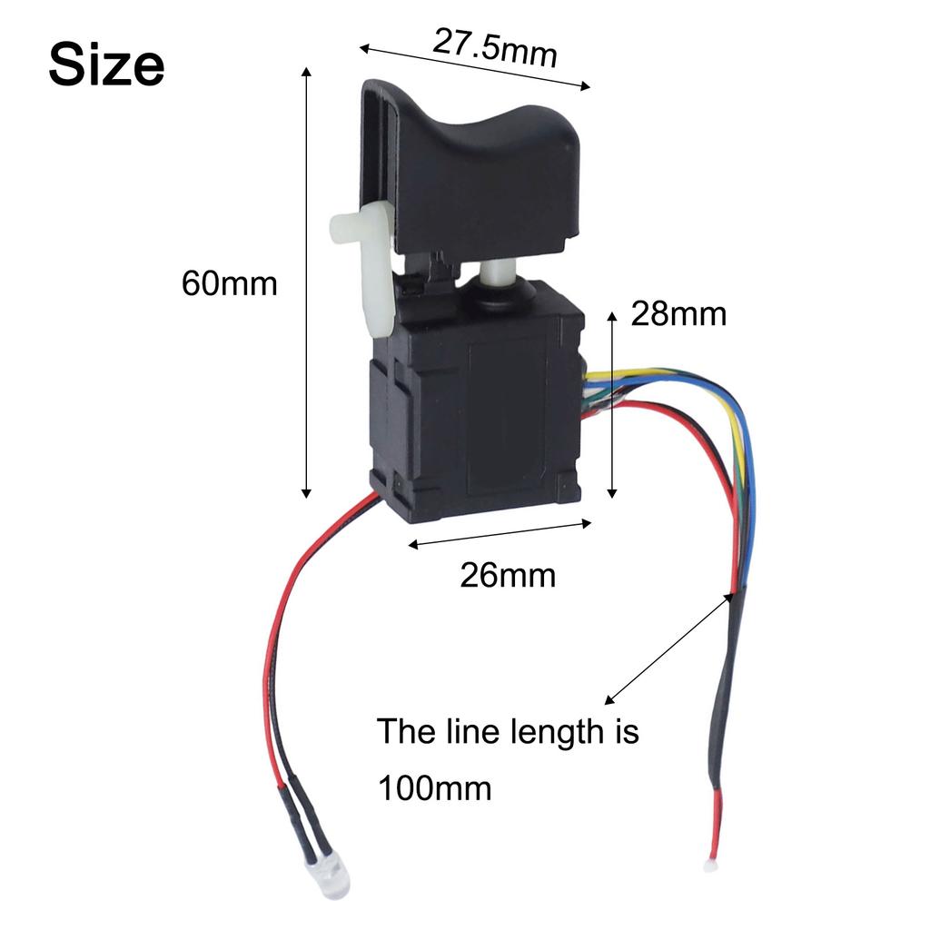 Wrench Switch Electric Drill Switch Built-in Light Easy To Install Brushless Drill Spare Parts Electric Switch