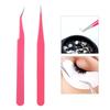 Straight and Curved Elbow Nail Art Acrylic Gel Rhinestones Picking Tool Anti Acid Nipper Gem Decor Eyelash DIY Nail Tweezers