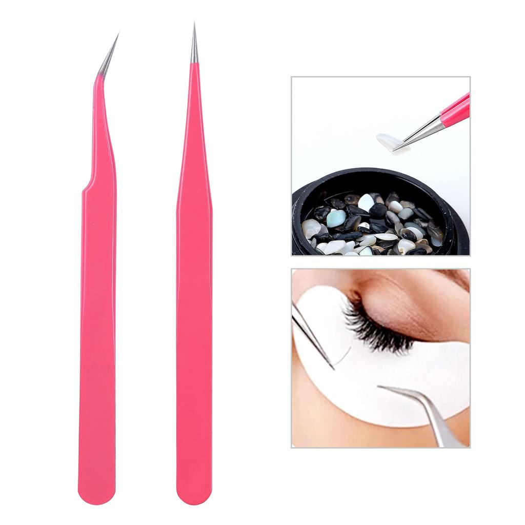 Straight and Curved Elbow Nail Art Acrylic Gel Rhinestones Picking Tool Anti Acid Nipper Gem Decor Eyelash DIY Nail Tweezers