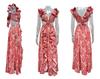 European and American Spring 2026 Women's Elegant Floral Deep V Cut-Out Waist Dress