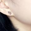 Exquisite Russian 585 Purple Gold Crushed Ice Gourd Stud Earrings Fashionable Shiny Rose Gold Plated Small Stud Earrings Women