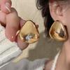 Silver Needle Metal Landscape Geometric Stud Earrings, Simple Temperament Versatile Light Luxury Premium Earrings for Women