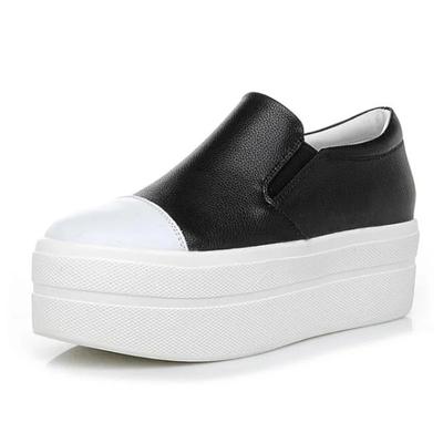 Mode Freizeit Schuhe Damen Neu Plateauabsatz Damen Runde Zehe 2024 Neue Weiße Schuhe Mode Atmungsaktiv Dicke Sohle Slipper Damen
