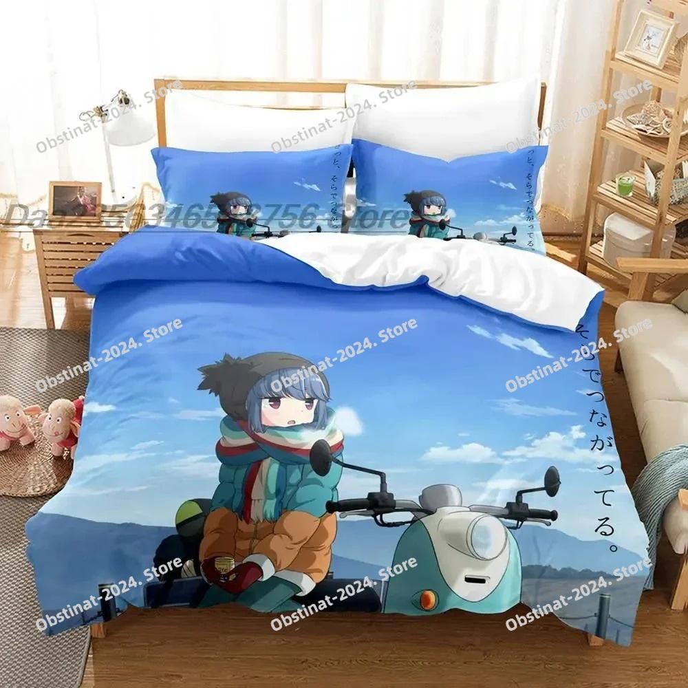 Fashion 3d Printing Anime Laid-Back Camp Bedding Set Single Twin Full Queen King Size Bed Set Adult Kid Bedroom Duvet cover Sets