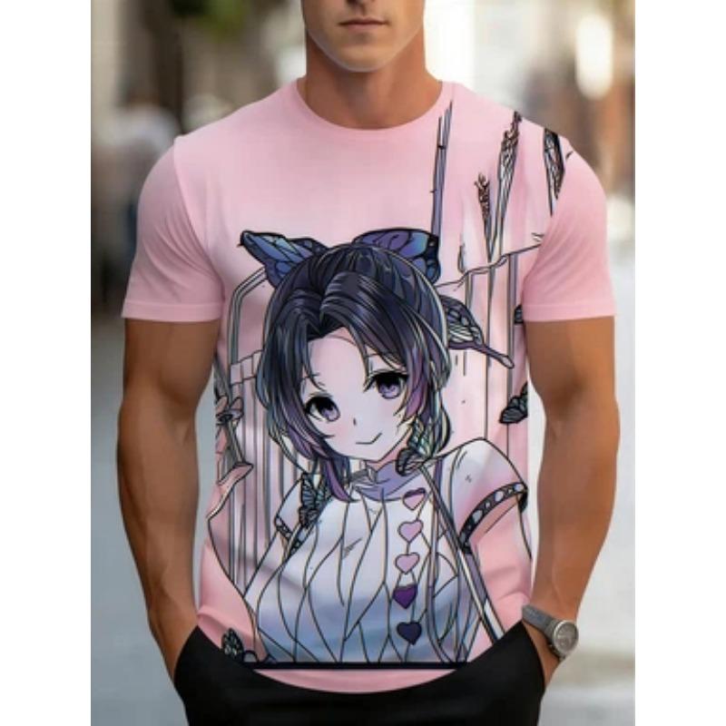 Men's soft and breathable anime T-shirt - casual short-sleeved crew neck shirt, the first choice of anime clothing for teenagers