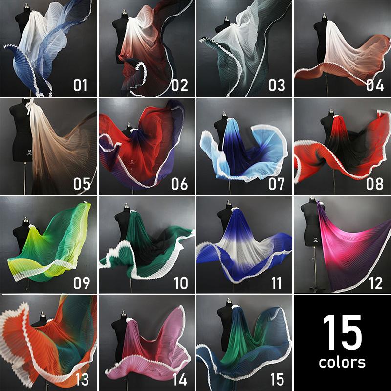 Gradient Plissee Mesh Stoff Akkordeon Plissee Stoff Für DIY Kleid Bühne Kostüm Hanfu Mode Hintergrund Decor Designer Stoff