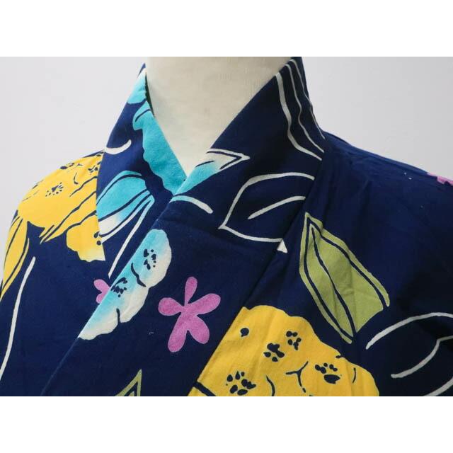 

Recycled kimono Yukata Plant pattern Length approx. 155.5cm Sleeve length approx. 67cm R7Z04-261 [Tailored Japanese clothing Outlet Recycled