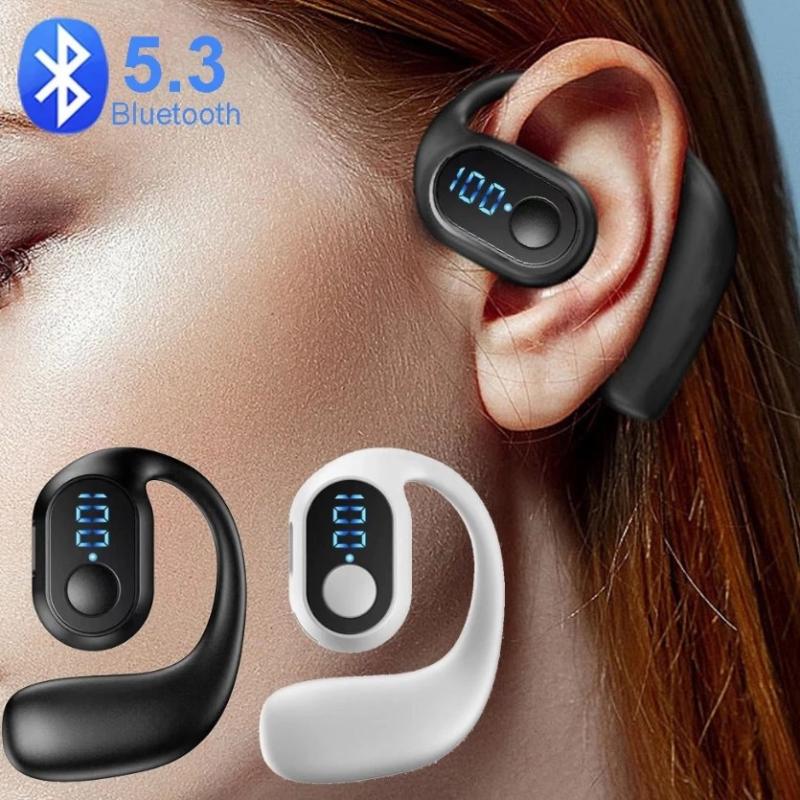 180° Rotating Hifi Stereo Waterproof Wireless Bluetooth Air Conduction Earphone Single Earhook Wear Noise Reduction Earbud With