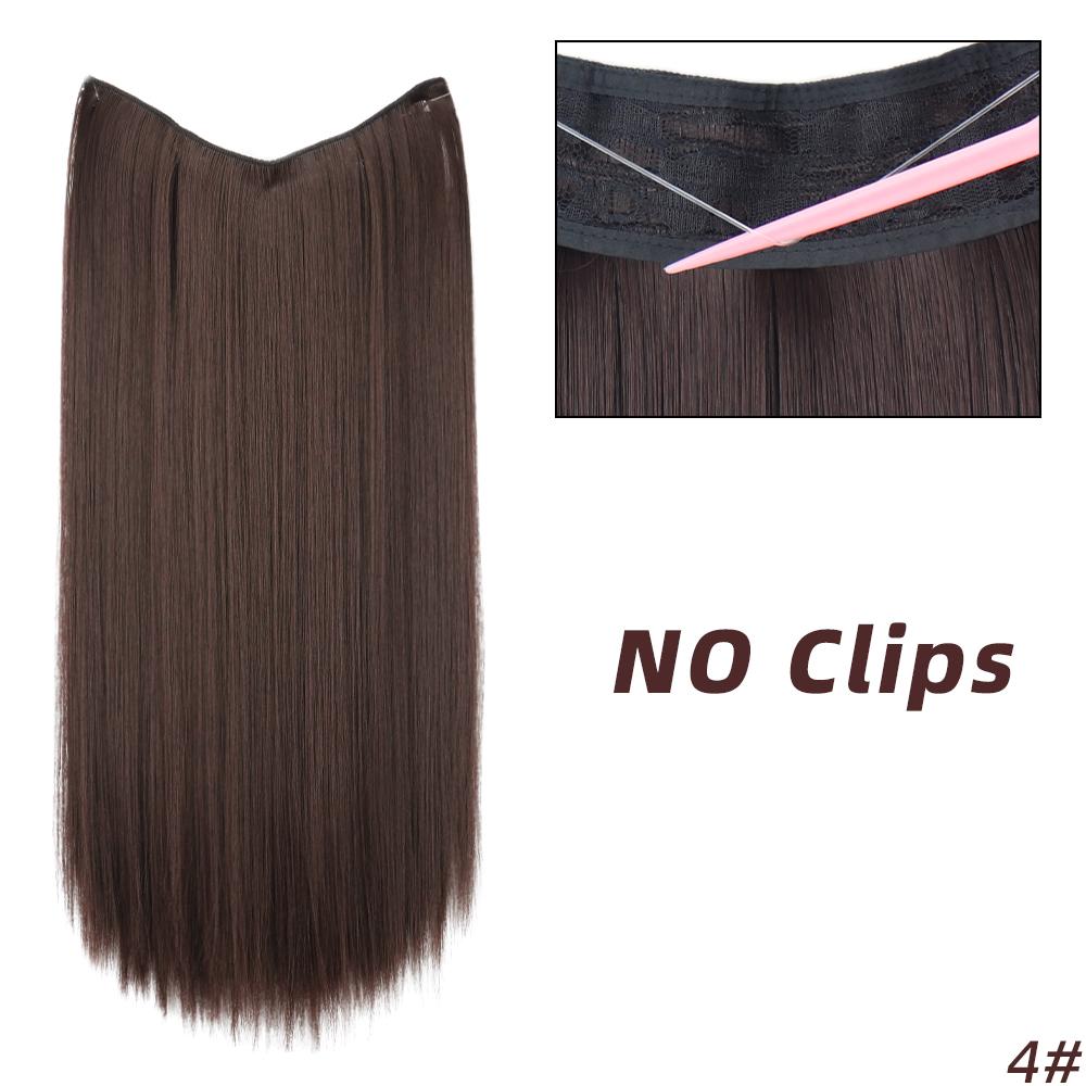 MISSQUEEN Lung drept Blond deschis Culori mixte Extensii de păr invizibile Fibră sintetică Purtare zilnică Fără agrafe Postiță