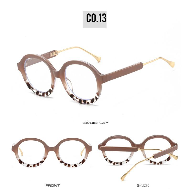Fashion Women Round Frame Sunglasses New Luxury Brand Designer Sun Glasses Retro Trendy Shades UV400 Anti Blue-ray Glasses