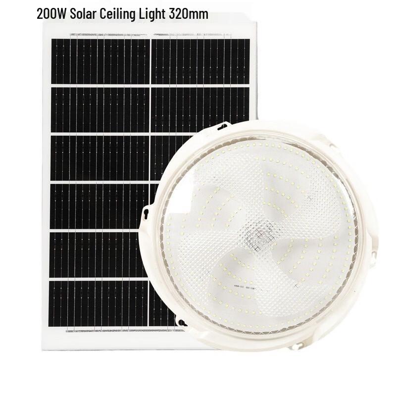 UOSU Solar LED Ceiling Light - 200W, Auto-On, Remote