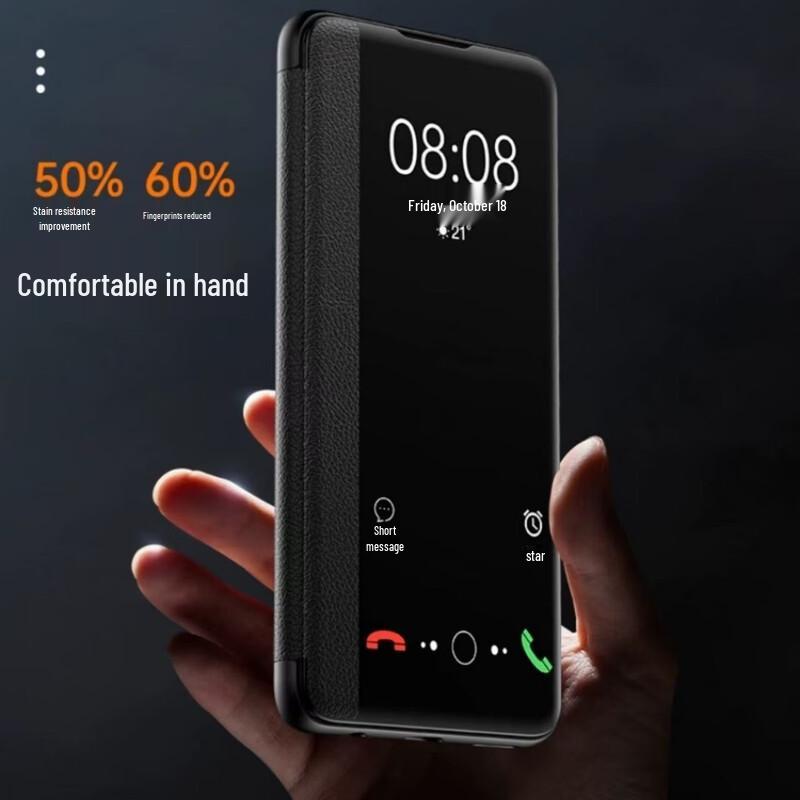 Ekakashop Business Klapp-Leder-Handyhülle für Honor