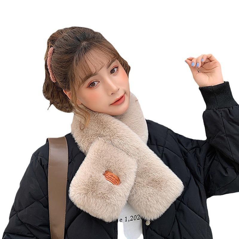 New Mao Mao collar scarf winter women's warm imitation Rex rabbit plush scarf neck protection cute neck cover