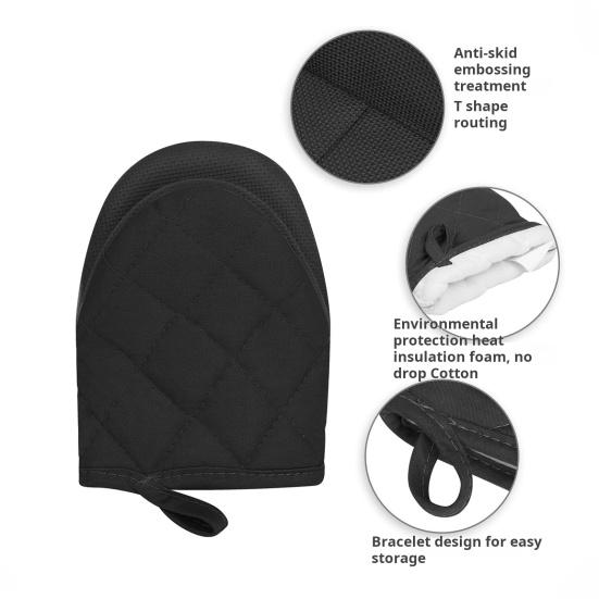 2Pcs Heat Resistant Oven Mitts with Hanging Loop Non-Slip Grip Baking