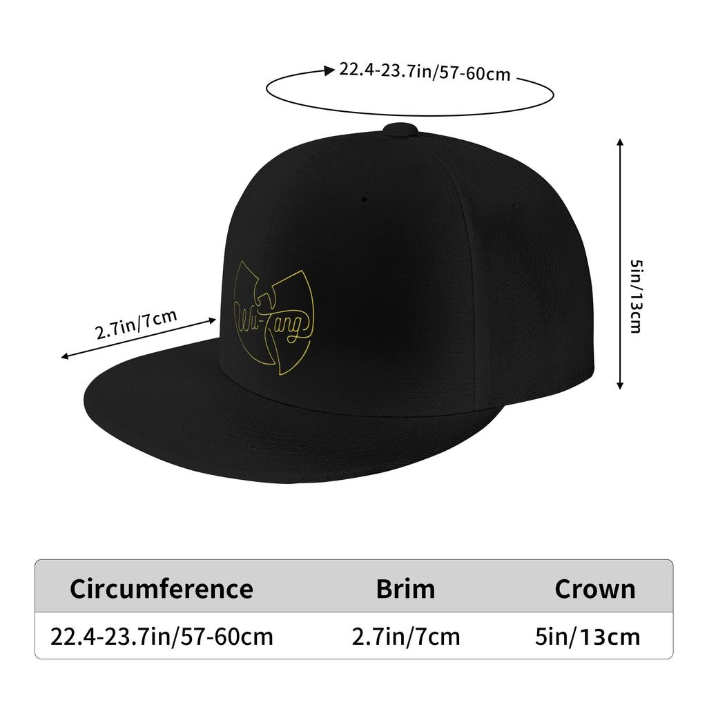 Wu Tang Clan Print Baseballkappen Snapback Mode Baseballmützen Atmungsaktiv Lässig Kappe Outdoor für Unisex und Damen