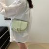 Solid Color Casual Spring New Style Trendy Fashionable Casual Fashionable Underarm Crossbody Saddle Bag
