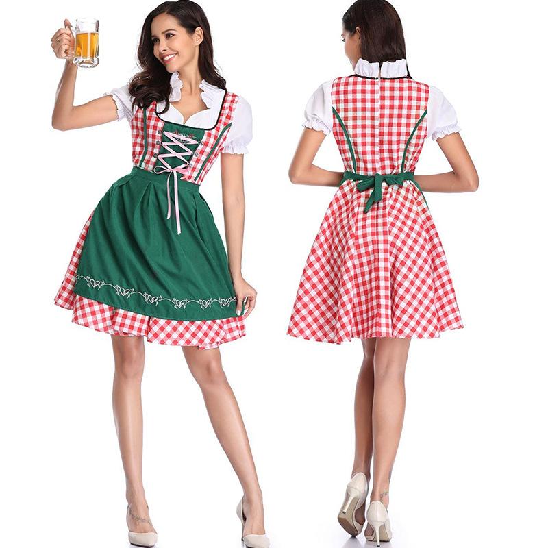 German Traditional Bavarian Dirndl Dress Women Adult Oktoberfest Halloween Costume
