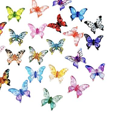 20/30/50/100 Pezzi Resina Colorata Cartone Animato Ghiaccio Farfalla Perline Piatte per Nail Art, Scrapbooking Gioielli Fai-da-te Decorazioni Artigianato