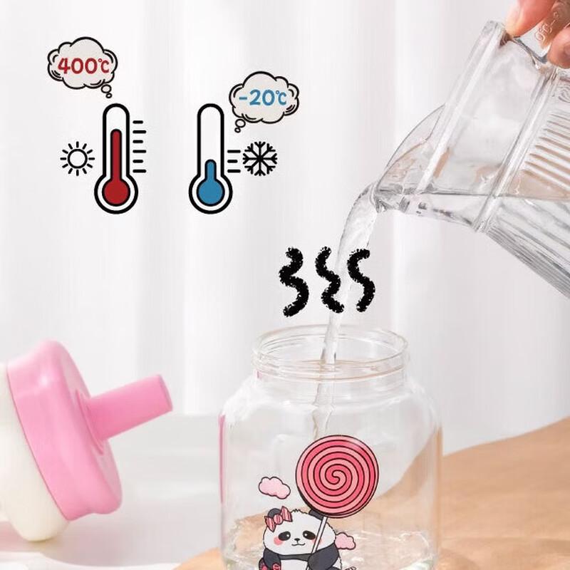 Honey Panda Gourd Filter Glass Bottle 860ml